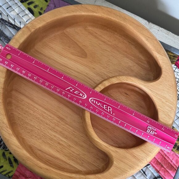 Crate&Barrel Natural Wood Serving Tray with White Bowl - Picture 5 of 6